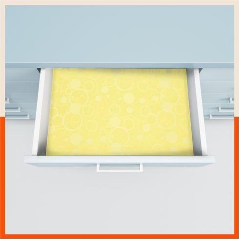 VIDA Multipurpose Circles Texture Fridge Mats |Yellow (45 cm X 30 cm 425 GSM)